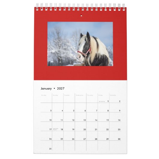 MAANDELIJKSE HORSE PLANNING CALENDAR KALENDER (Jan 2027)