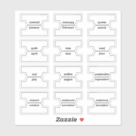 Maandelijkse Index Tabblad Journal Scheidingsteken Sticker (Vel)