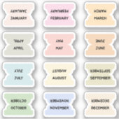 Maandelijkse index tabs bullet journal scheidingst sticker (Voorkant)