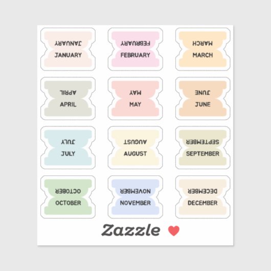 Maandelijkse index tabs bullet journal scheidingst sticker (Vel)