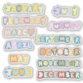 maandelijkse jaar journaalstickers sticker (Voorkant)