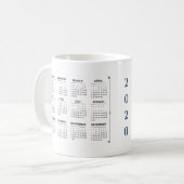 Maandelijkse kalender 2020 jaar Aangepast aanpasse Koffiemok (Voorkant links)