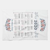 Maandelijkse kalender 2020 jaar Aangepast aanpasse Theedoek (Horizontaal)