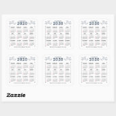 Maandelijkse kalender 2020 jaar Aangepast aanpasse Vierkante Sticker (Vel)