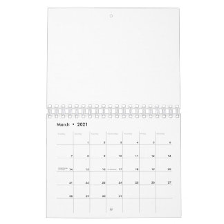 Maandelijkse kalender 2021