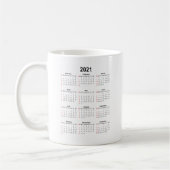 Maandelijkse kalender 2021 Datum Koffiemok (Links)