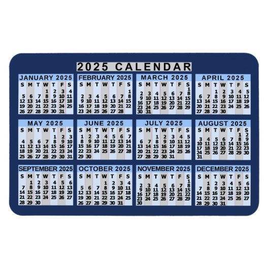 Maandelijkse kalender 2023 jaar - Gemakkelijk te l Magneet (Horizontaal)