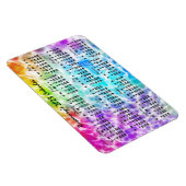 Maandelijkse kalender 2023 Jaar Tiedye Hippie Rain Magneet (Rechterzijde)