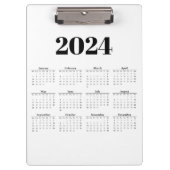 Maandelijkse kalender 2024 | Elke achtergrond Klembord (Voorkant)