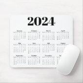 Maandelijkse kalender 2024 | Elke achtergrond Muismat (Met muis)