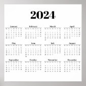 Maandelijkse kalender 2024 | Elke achtergrond Poster (Voorkant)