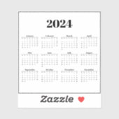 Maandelijkse kalender 2024 | Elke achtergrond Sticker (Vel)