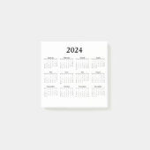 Maandelijkse kalender 2024 voor White Post-it Note (Voorkant)