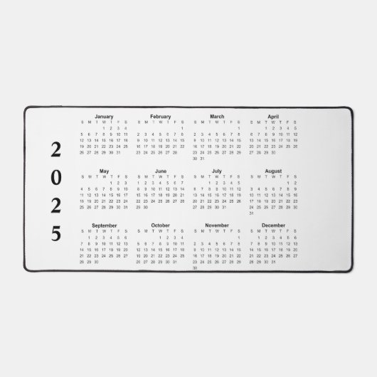 Maandelijkse kalender 2025 bureaumat (Voorkant)