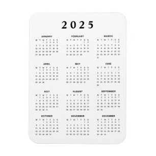 Maandelijkse kalender 2025 magneet