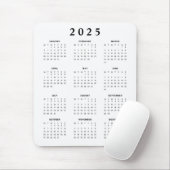 Maandelijkse kalender 2025 muismat (Met muis)