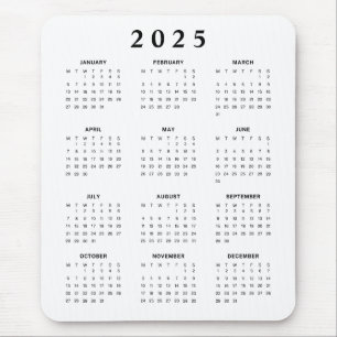 Maandelijkse kalender 2025 muismat