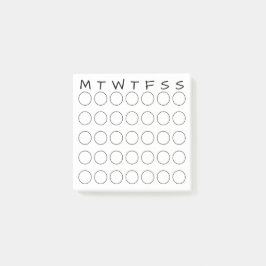 Maandelijkse kalender cirkels gewoonte tracker jou post-it® notes