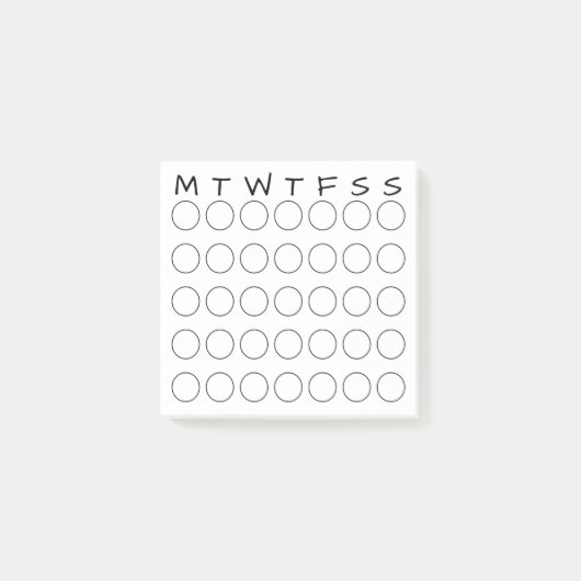 Maandelijkse kalender cirkels gewoonte tracker jou post-it® notes (Voorkant)