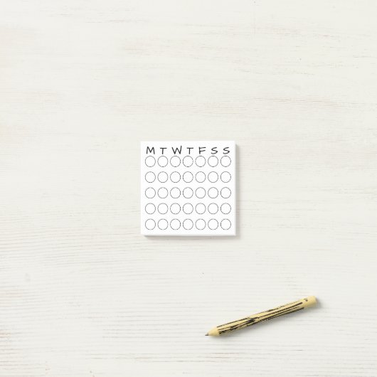 Maandelijkse kalender cirkels gewoonte tracker jou post-it® notes (Op bureau)