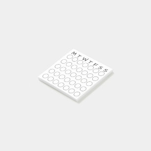 Maandelijkse kalender cirkels gewoonte tracker jou post-it® notes