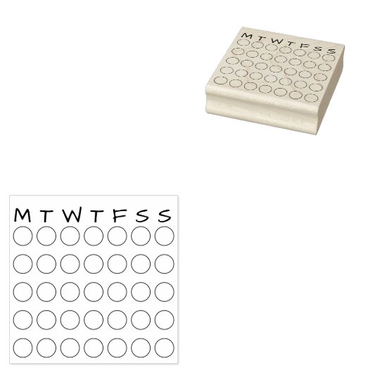 Maandelijkse kalender cirkels gewoonte tracker jou rubberstempel (Gestempeld)