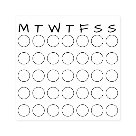 Maandelijkse kalender cirkels gewoonte tracker jou rubberstempel (Afrduk)