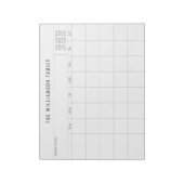 Maandelijkse kalender eenvoudige aangepaste gezins notitieblok (Linkerzijde)