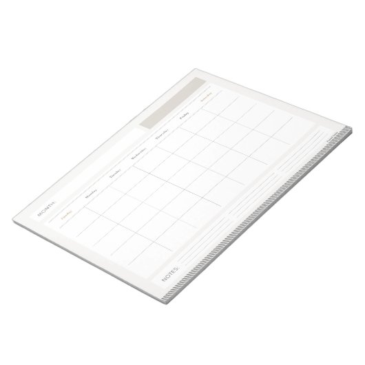 Maandelijkse kalender notitieblok (Schuin)