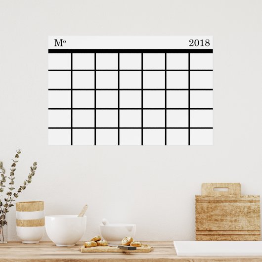 Maandelijkse kalender: Poster (Keuken)