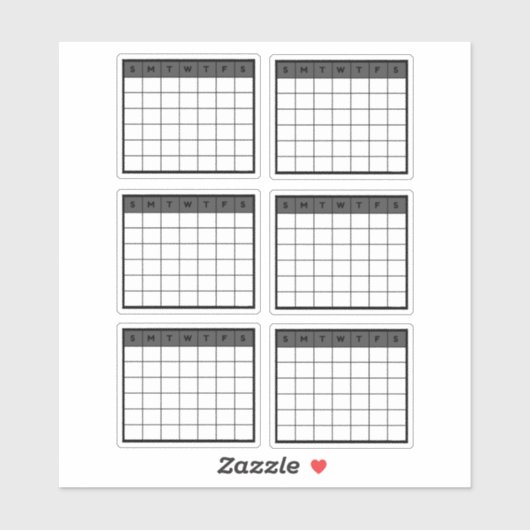 Maandelijkse kalender sticker (Vel)