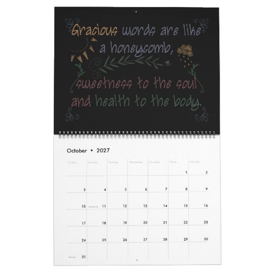 Maandelijkse kalender van Blackboard Scriptures 20 (Okt 2027)