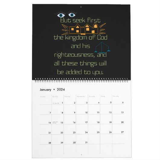 Maandelijkse kalender van Blackboard Scriptures 20 (Jan 2024)