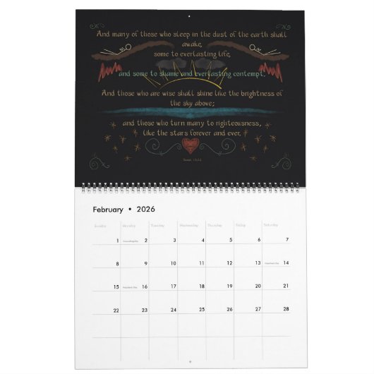 Maandelijkse kalender van Blackboard Scriptures 20 (Feb 2026)