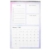Maandelijkse kalender voor grafische Waterverf (Feb 2027)