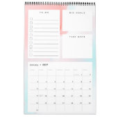 Maandelijkse kalender voor grafische Waterverf (Jan 2027)