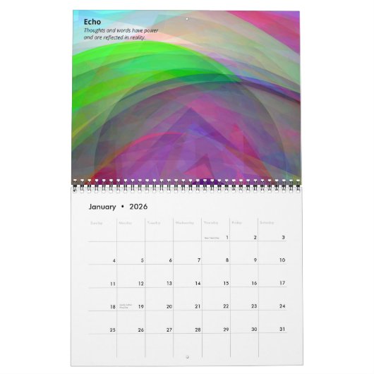Maandelijkse kalender voor Meditatie (Jan 2026)
