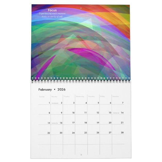 Maandelijkse kalender voor Meditatie (Feb 2026)