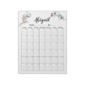 Maandelijkse kalender voor permanente planning Flo Notitieblok (Linkerzijde)