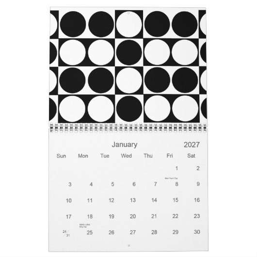 Maandelijkse kalender voor standaard patronen 2011 (Jan 2027)