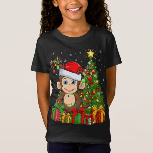 Maandelijkse kerstboomverlichting kerstkerstmankre t-shirt (Voorkant)