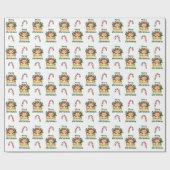 Maandelijkse kerstbrief Winterdieren apen Cadeaupapier (Vlak)