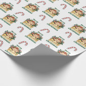 Maandelijkse kerstbrief Winterdieren apen Cadeaupapier (Hoek)