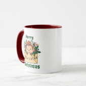 Maandelijkse kerstbrief Winterdieren apen Mok (Voorkant links)