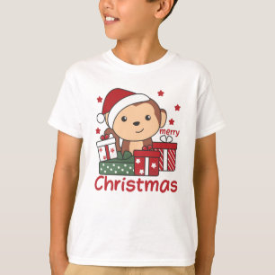 Maandelijkse kerstcadeaus Winterdieren apen T-shirt