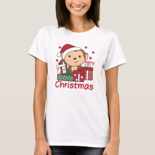 Maandelijkse kerstcadeaus Winterdieren apen T-shirt