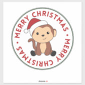 Maandelijkse kerstdagen winterdieren apen tick sticker (Vel)