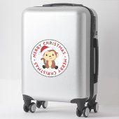Maandelijkse kerstdagen winterdieren apen tick sticker (Koffer)