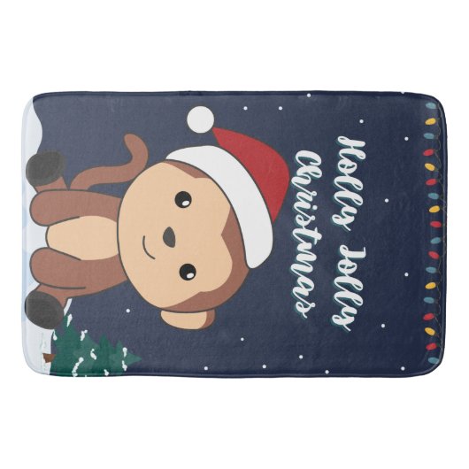 Maandelijkse kerstdagen winterdieren badmat (Voorkant)