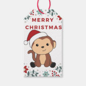 Maandelijkse kerstdagen winterdieren Monkey Gift Cadeaulabel (Voorkant)